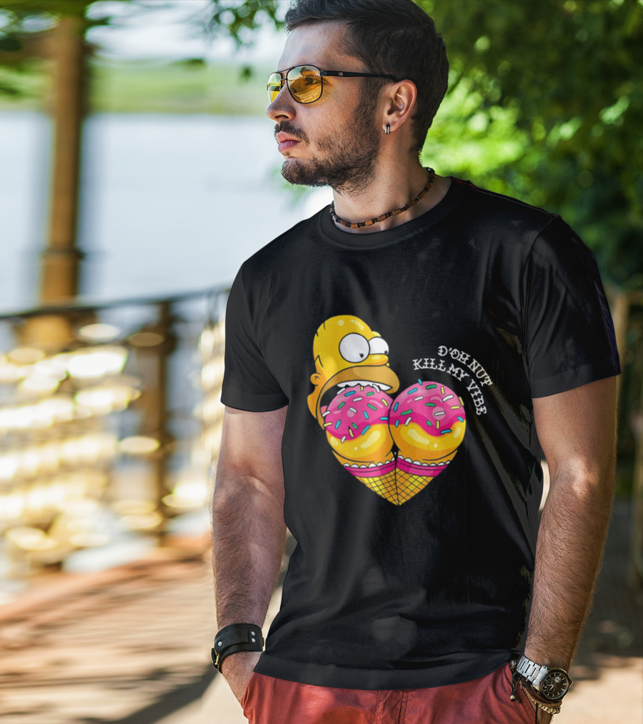 Homer D'oh Nut Kill My Vibe Ice Cream Cone T-Shirt