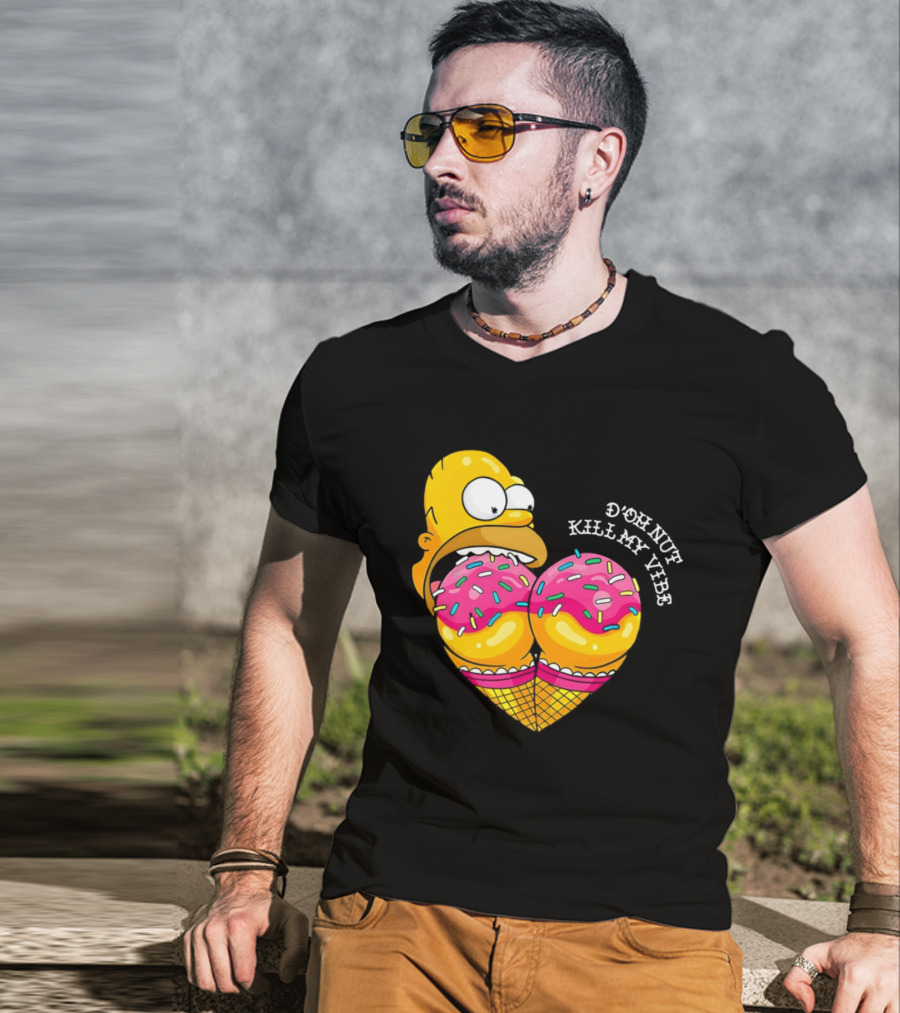 Homer D'oh Nut Kill My Vibe Ice Cream Cone T-Shirt