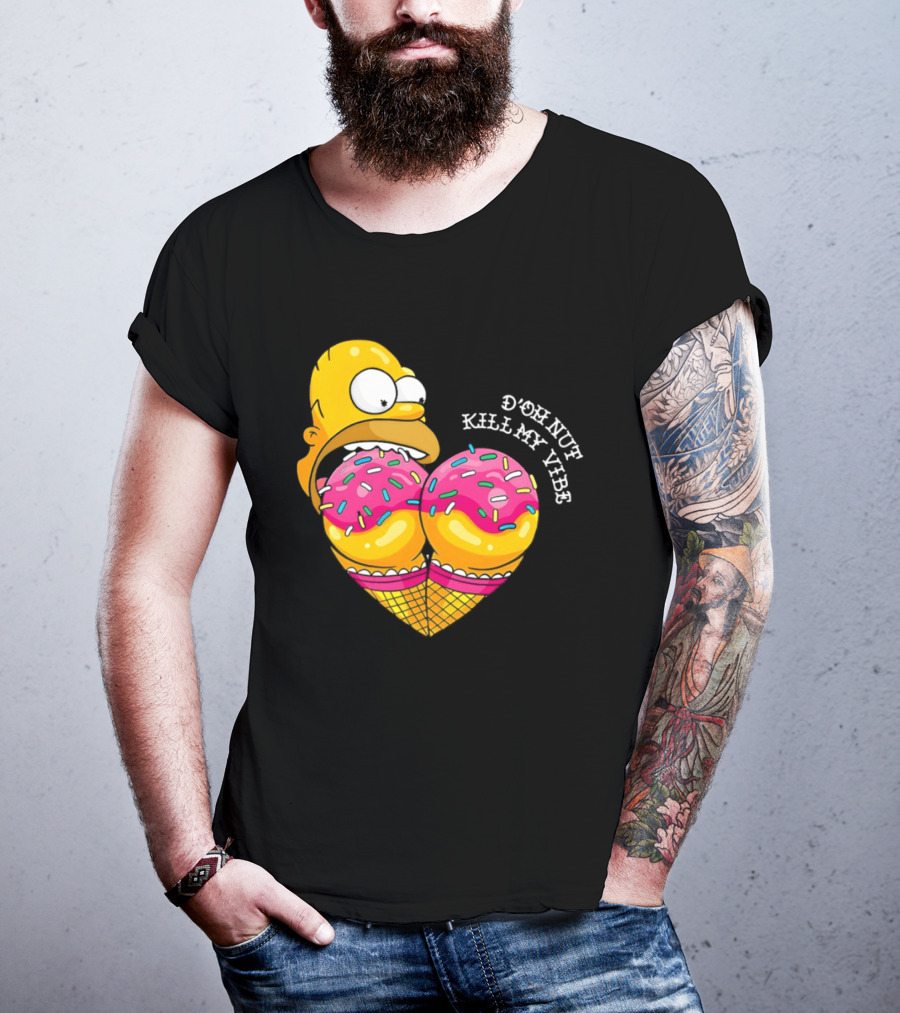 Homer D'oh Nut Kill My Vibe Ice Cream Cone T-Shirt