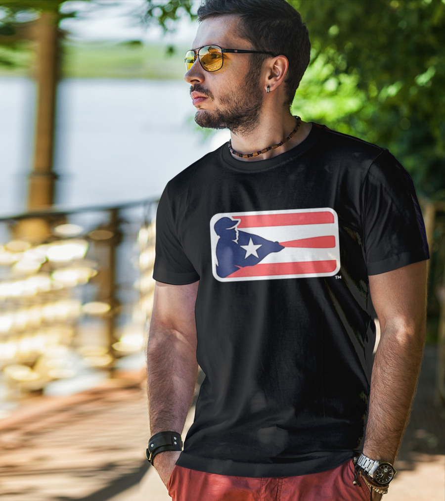 Liga De Béisbol Profesional Roberto Clemente MLB Puerto Rico Flag Baseball Player Star T-Shirt
