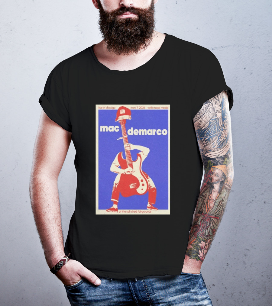 Mac Demarco Live In Chicago May 7 2026 The Salt Shed Fairgrounds With Mock Media T-Shirt