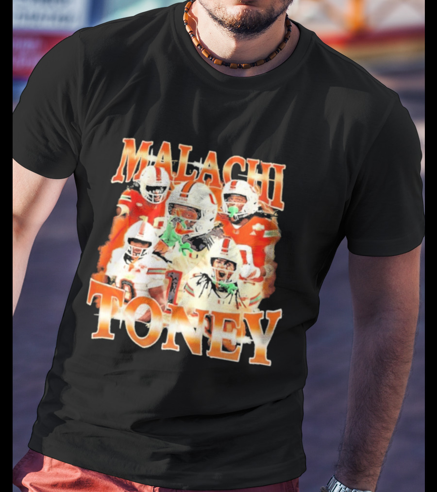 Malachi Toney Miami Hurricanes Football Collage T-Shirt