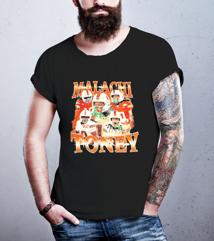 Malachi Toney Miami Hurricanes Football Collage T-Shirt