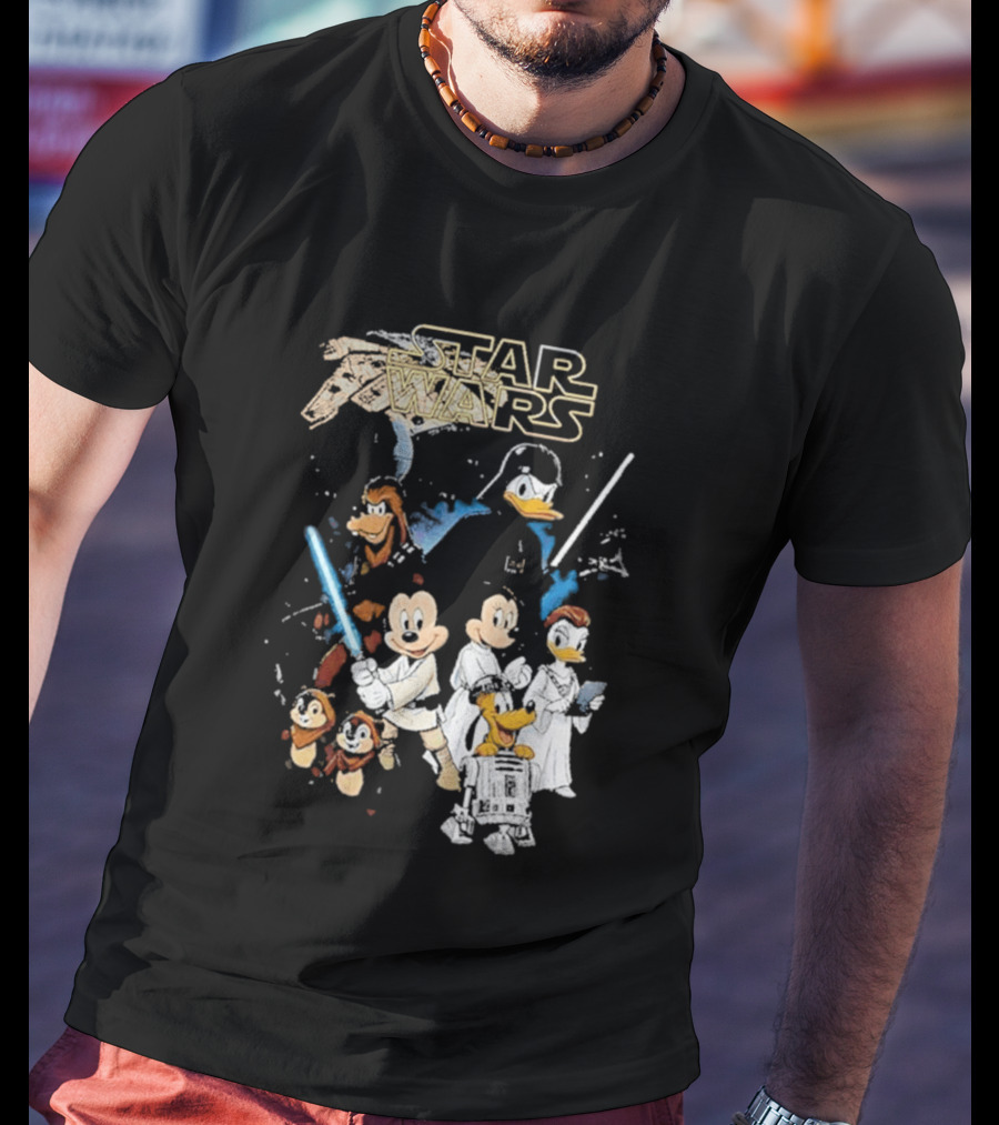 Star Wars Disney Mickey And Friends Sci Fi Cartoon Characters T-Shirt
