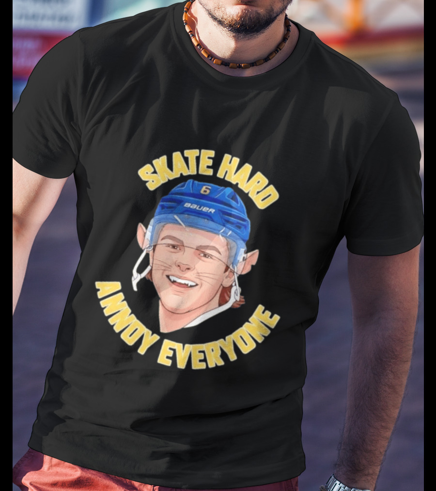 Zach Benson Skate Hard Annoy Everyone Sabres Bauer Helmet T-Shirt