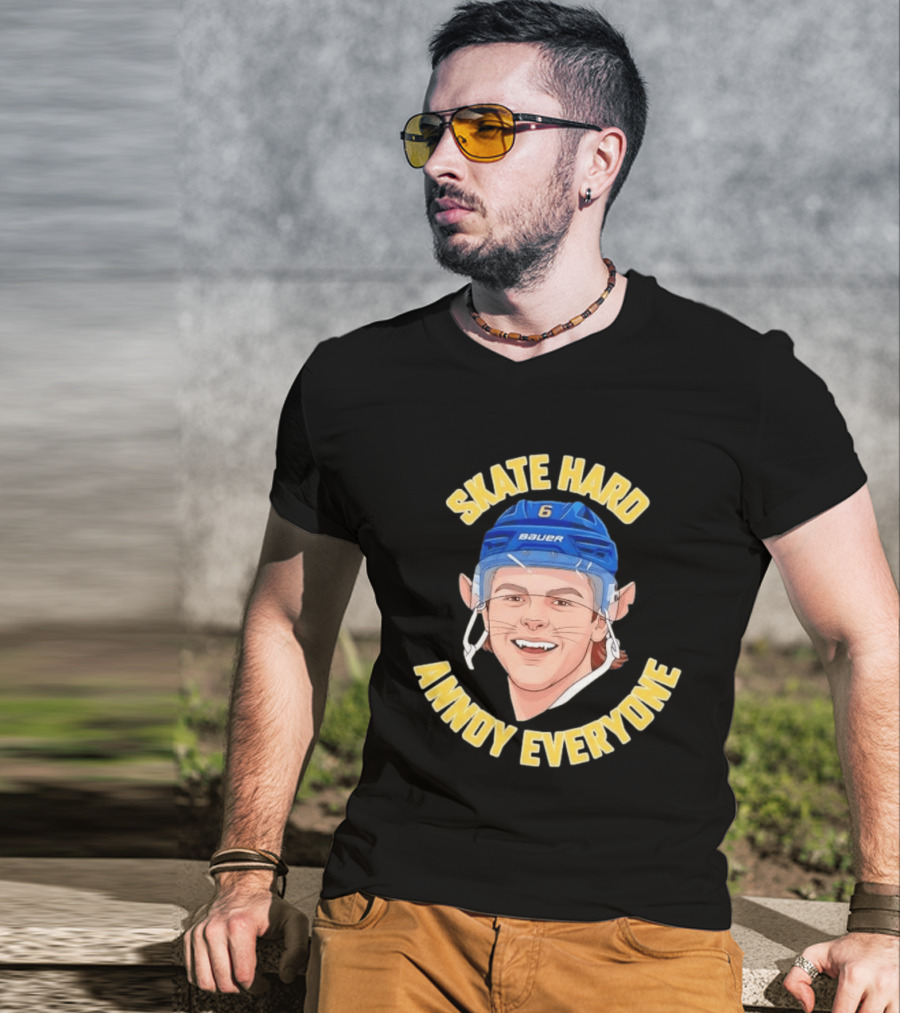 Zach Benson Skate Hard Annoy Everyone Sabres Bauer Helmet T-Shirt