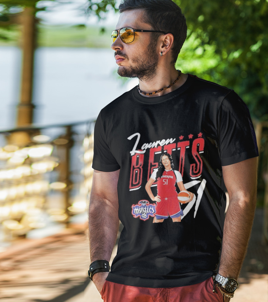 Lauren Betts 51 Washington Mystics WNBA Player T-Shirt