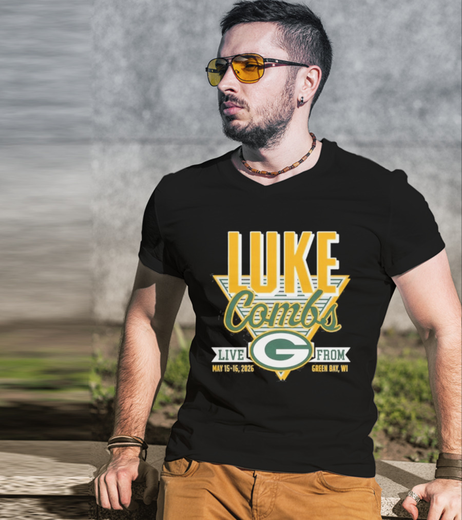 Luke Combs Live May 15 16 2026 Green Bay Wisconsin Packers T-Shirt