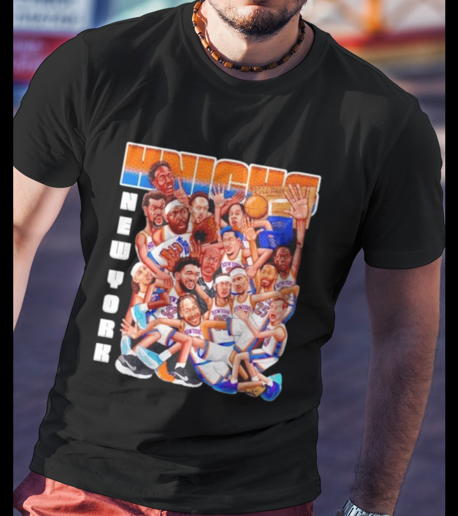 New York Knicks 2026 Season Players Caricature Basketball Team T-Shirt