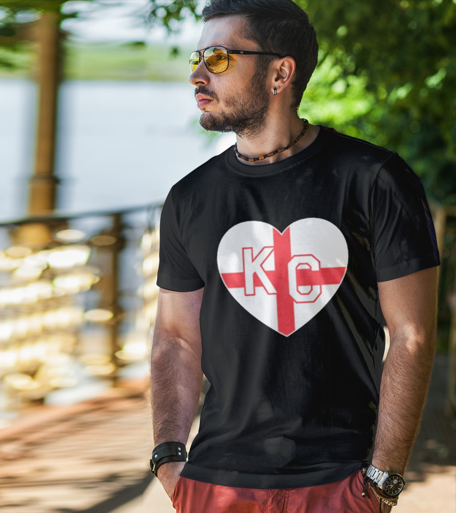 England Kansas City KC Heart Cross T-Shirt