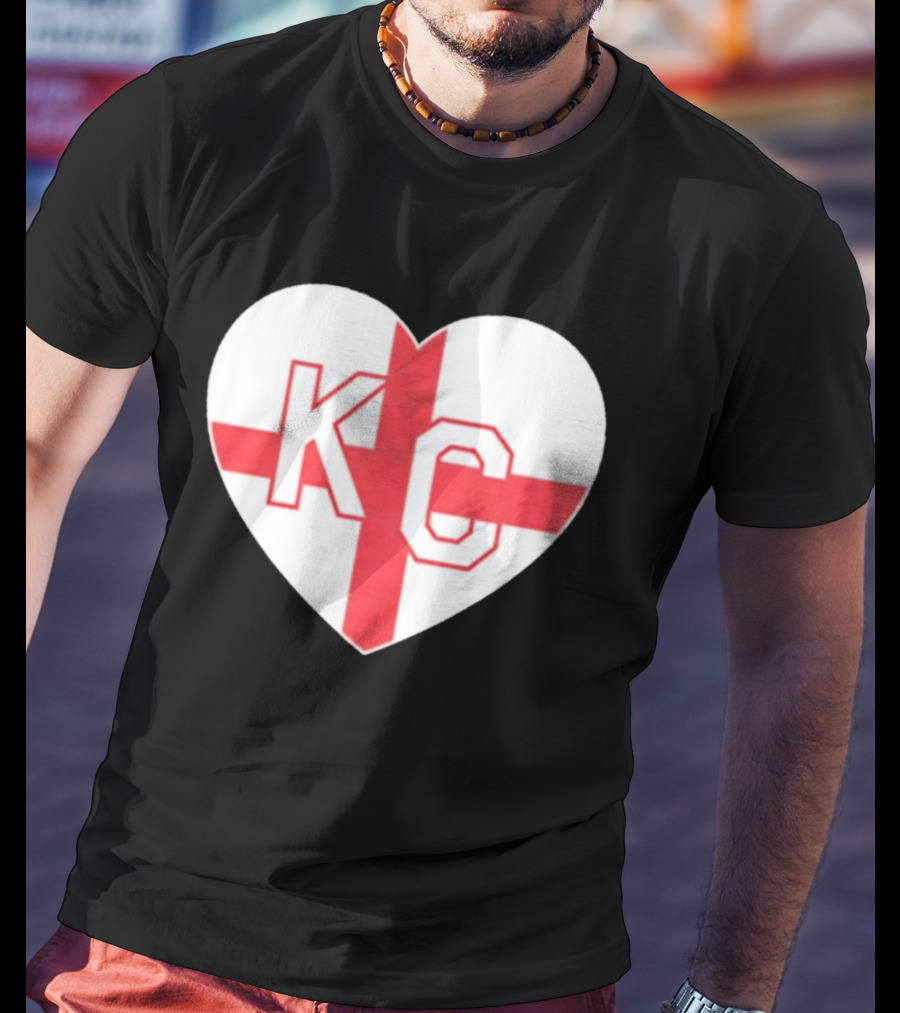 England Kansas City KC Heart Cross T-Shirt