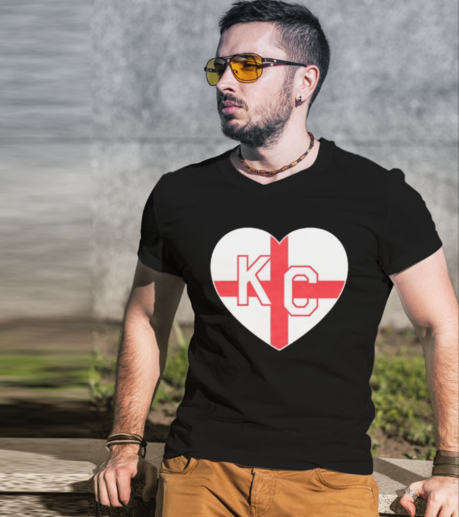 England Kansas City KC Heart Cross T-Shirt