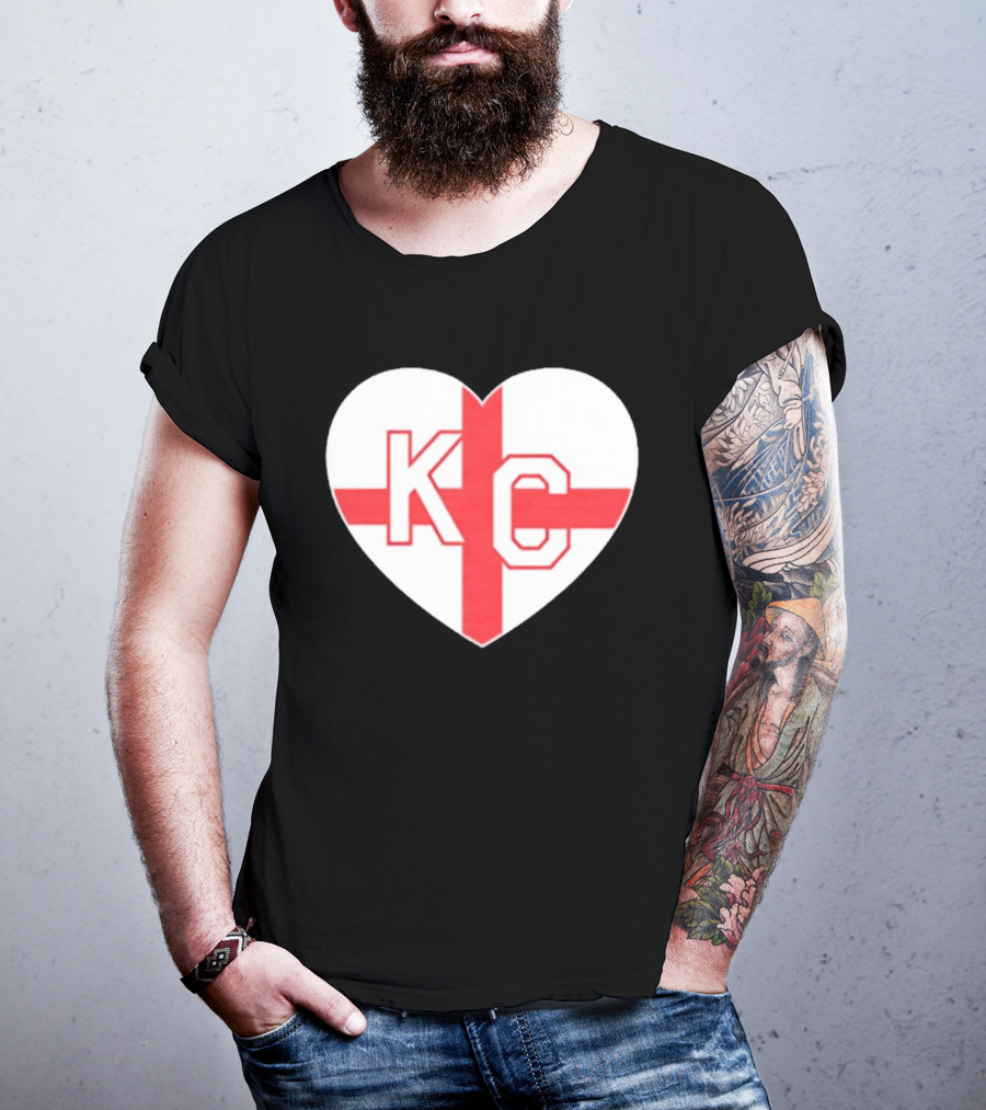 England Kansas City KC Heart Cross T-Shirt