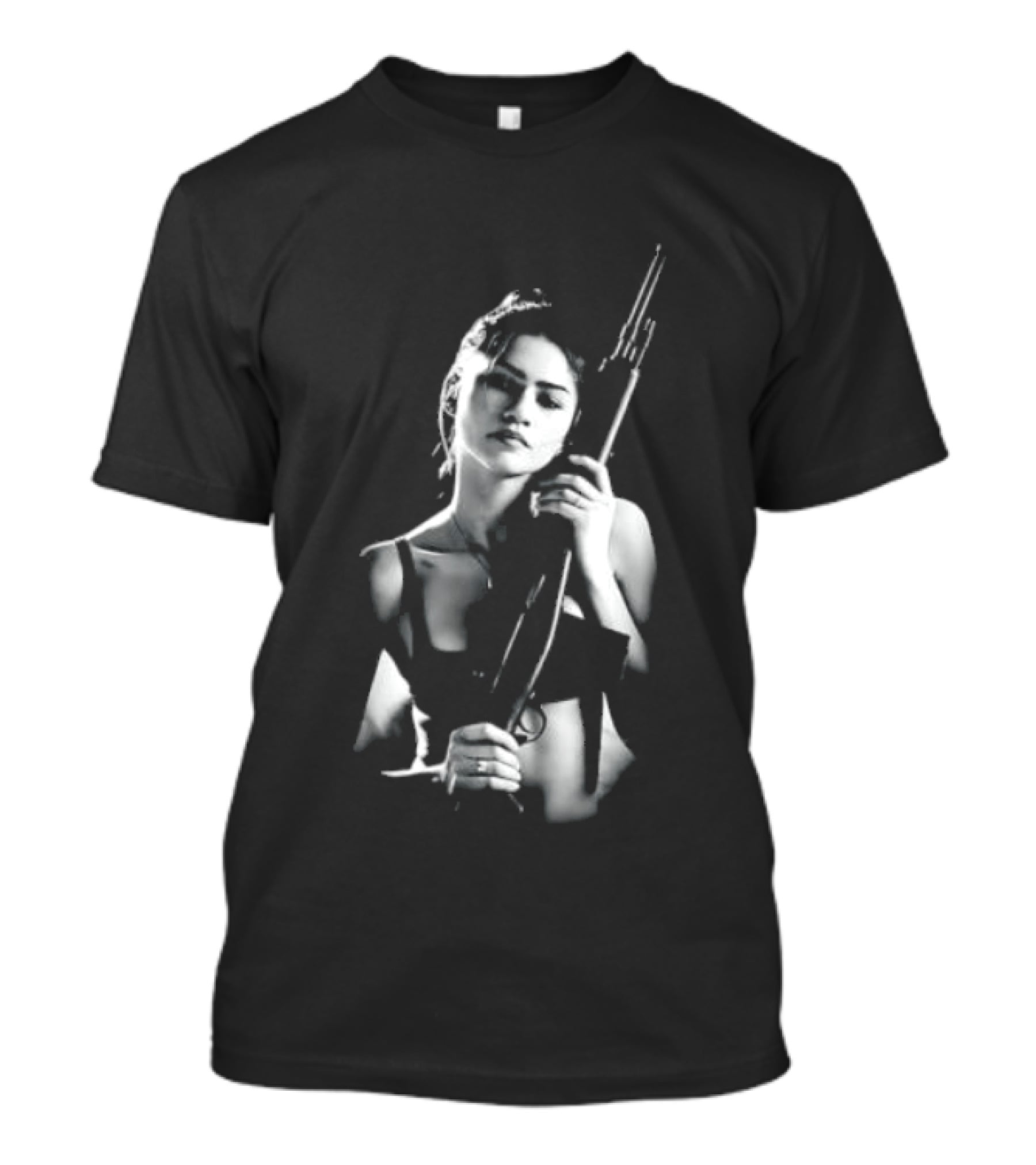 Euphoria Zendaya With Gun Monochrome T-Shirt