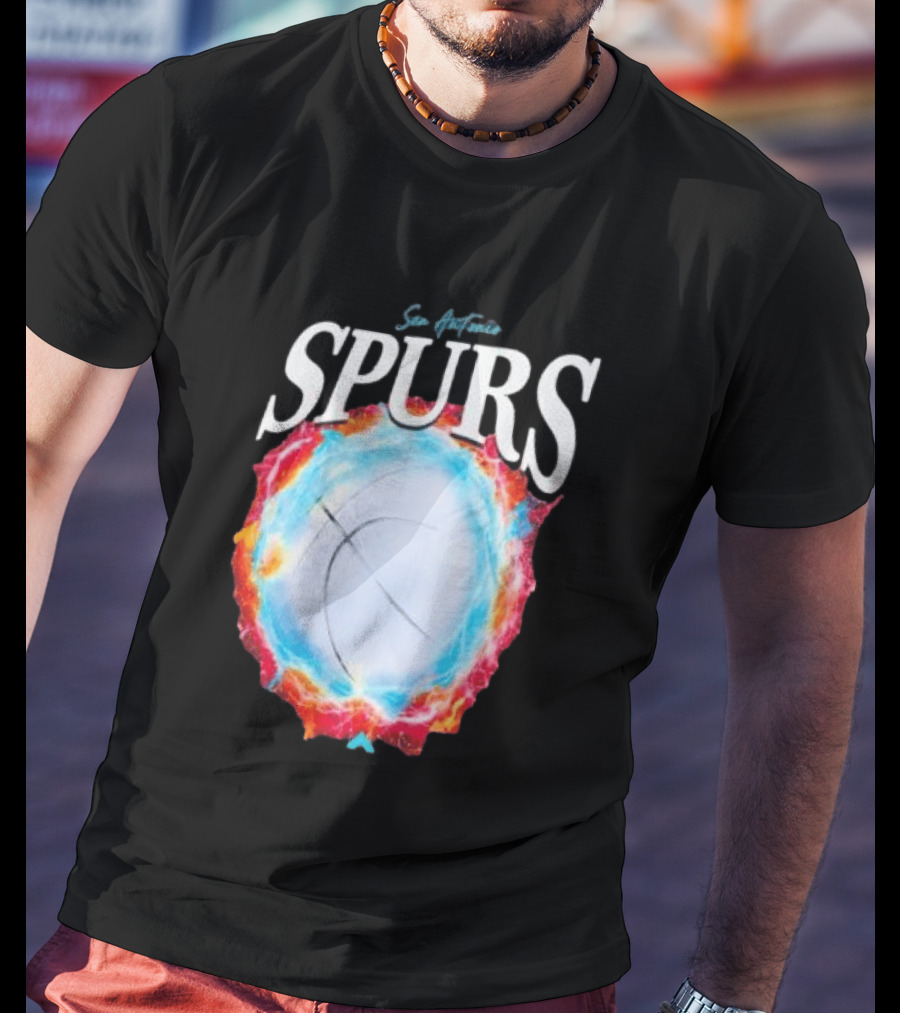 San Antonio Spurs Basketball Fire Ice Burst T-Shirt