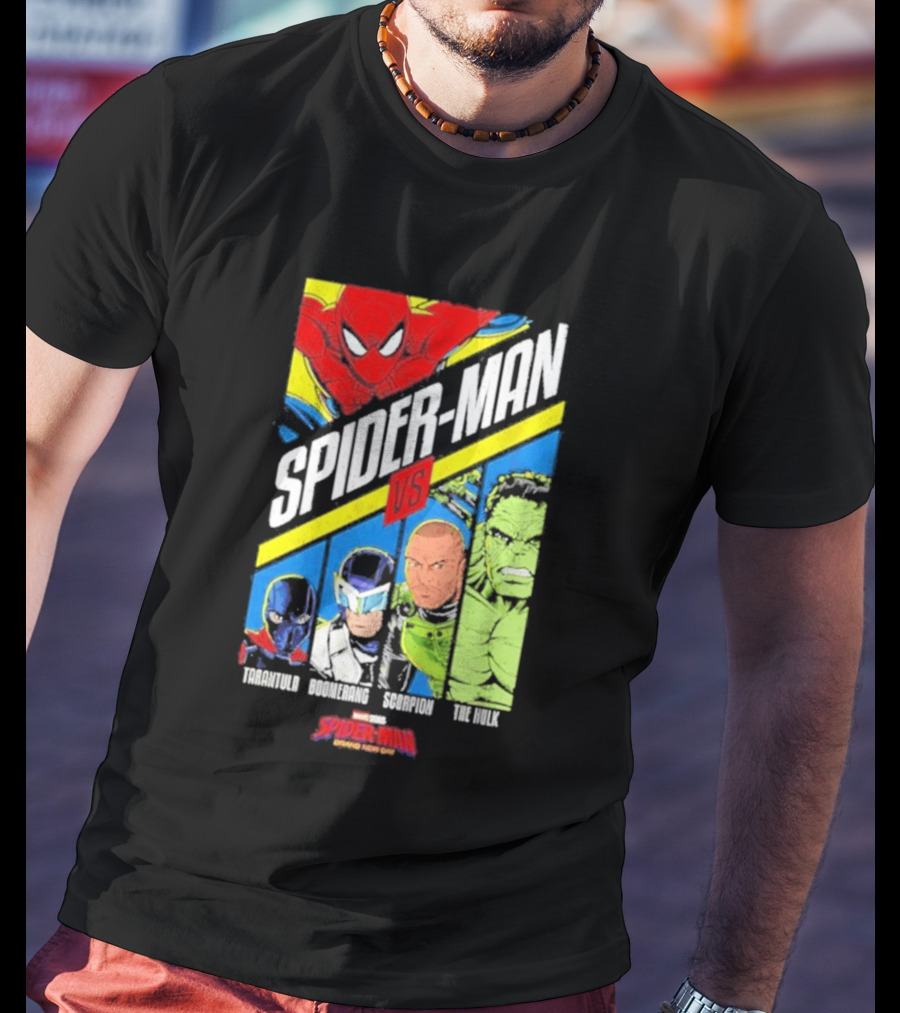 Spider Man VS Tarantula Boomerang Scorpion The Hulk Marvel Superheroes Showdown T-Shirt