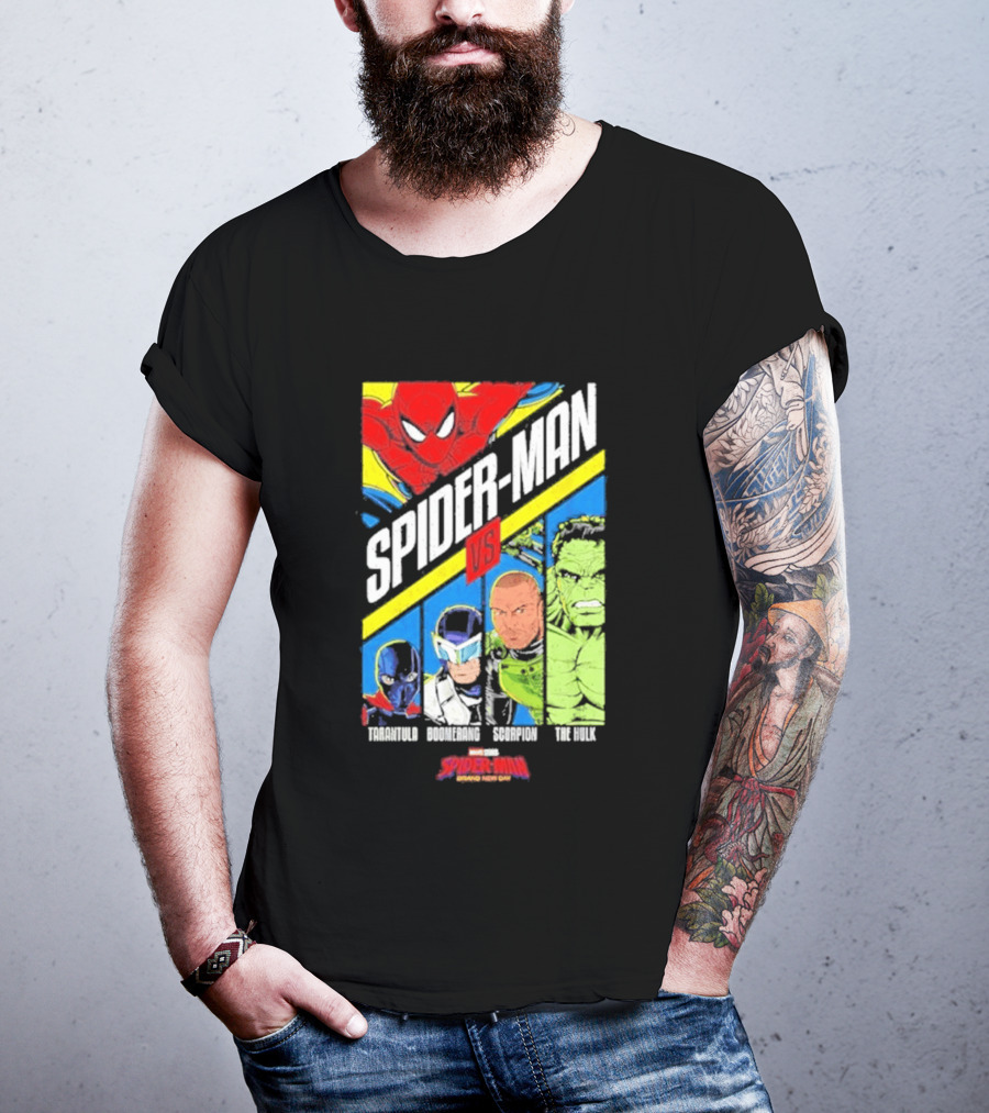 Spider Man VS Tarantula Boomerang Scorpion The Hulk Marvel Superheroes Showdown T-Shirt