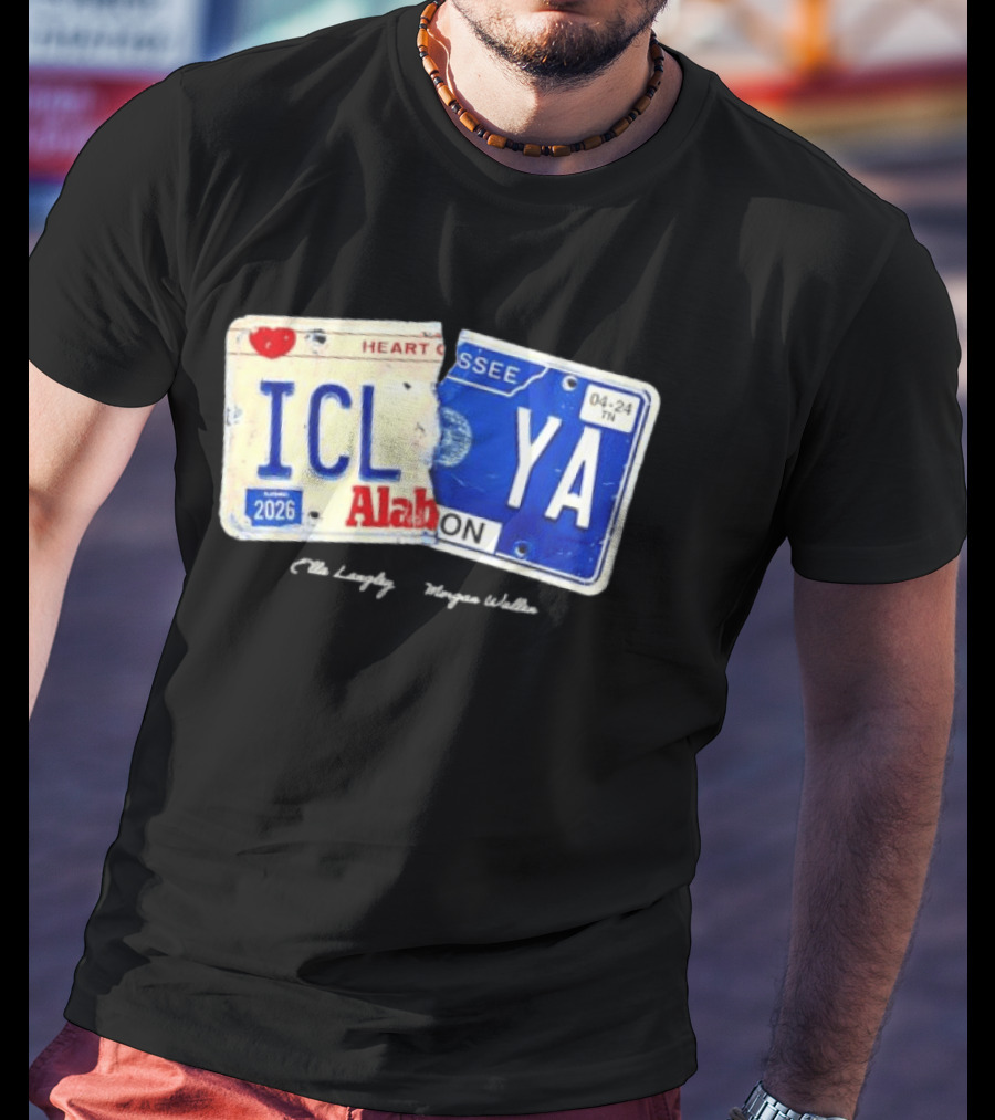 I Can't Love You Anymore Alabama Tennessee License Plate Heart Breakup T-Shirt