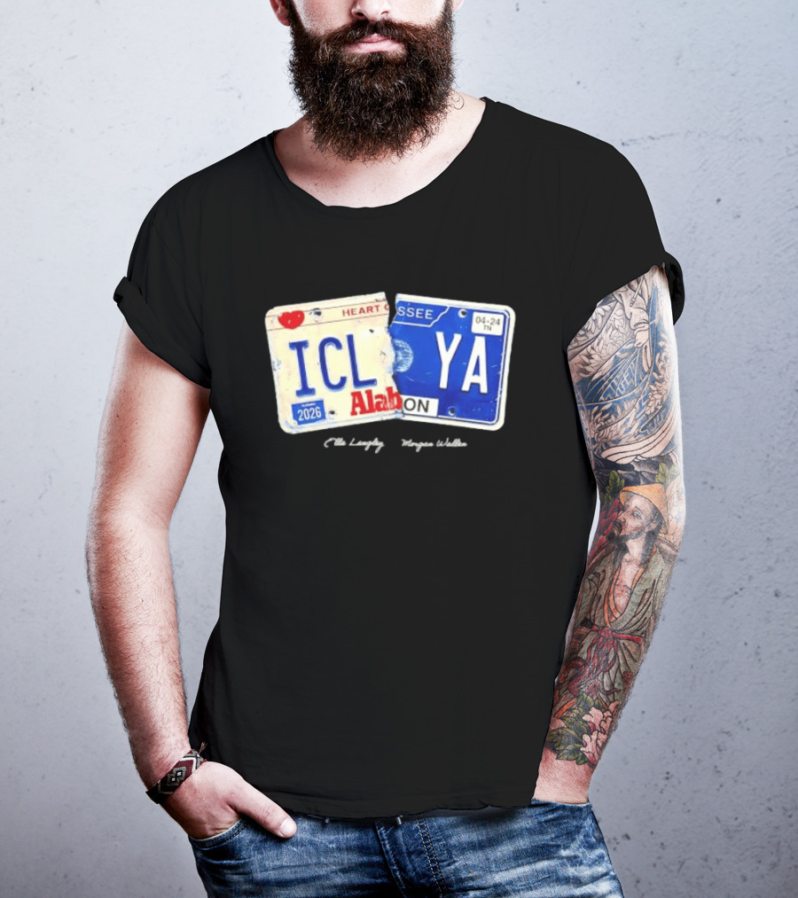 I Can't Love You Anymore Alabama Tennessee License Plate Heart Breakup T-Shirt