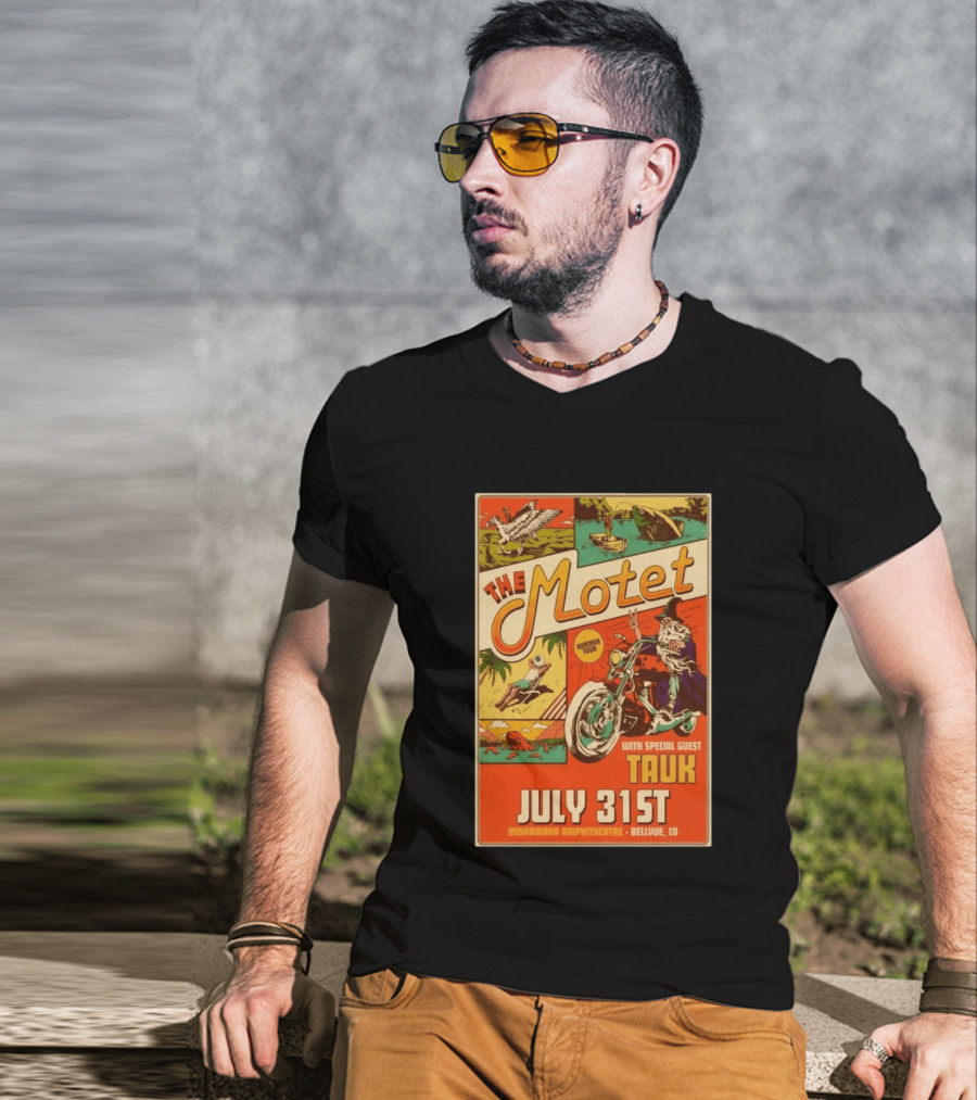 The Motet Summer Tour July 31st Mishawaka Amphitheatre Bellvue CO With Special Guest Tauk T-Shirt