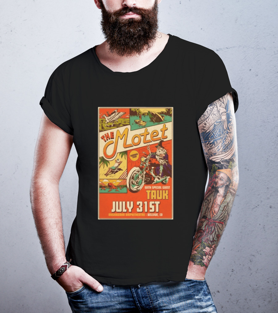 The Motet Summer Tour July 31st Mishawaka Amphitheatre Bellvue CO With Special Guest Tauk T-Shirt