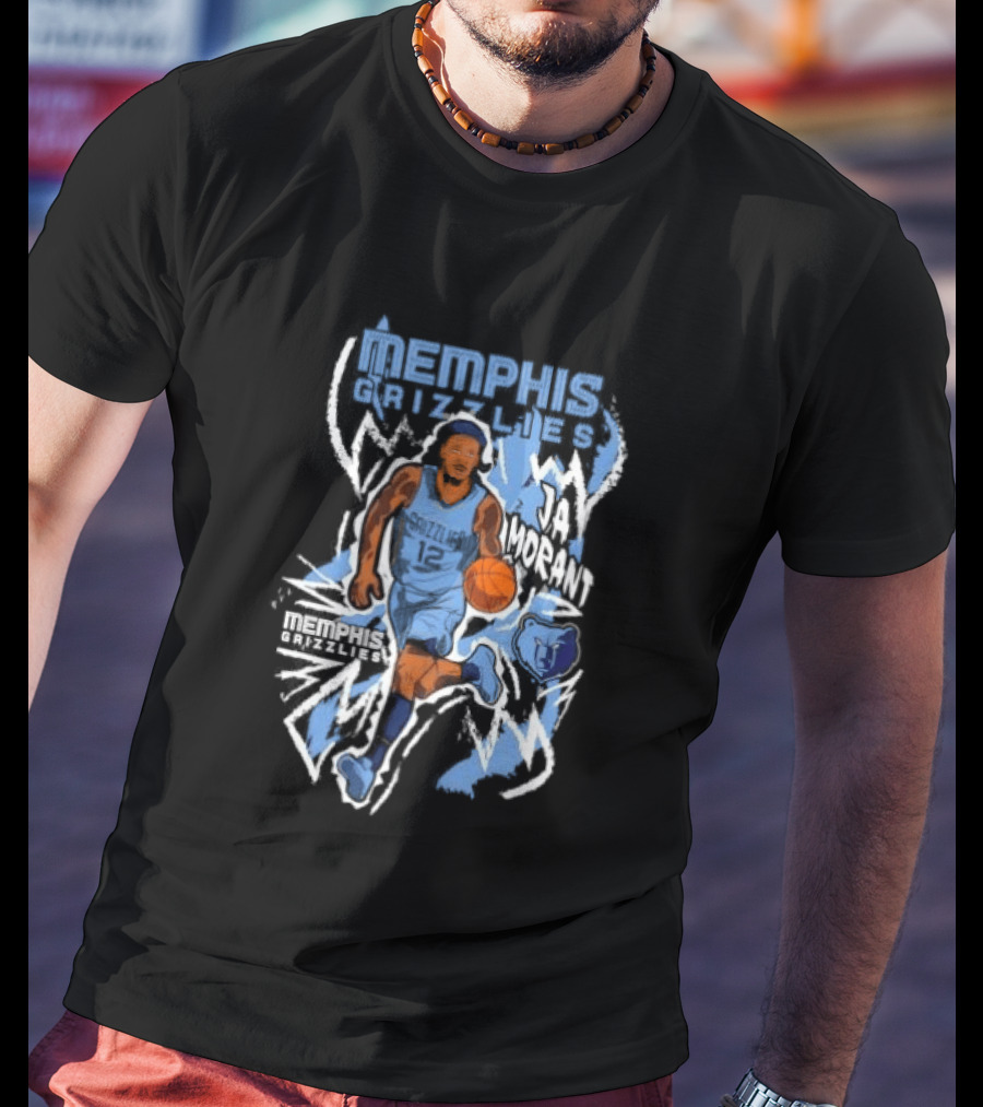 Ja Morant Memphis Grizzlies 12 NBA Chalked Up Dribble T-Shirt