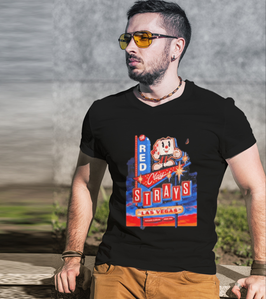 The Red Clay Strays MGM Grand Garden Arena Las Vegas December 5 2026 Neon Vintage Sign T-Shirt