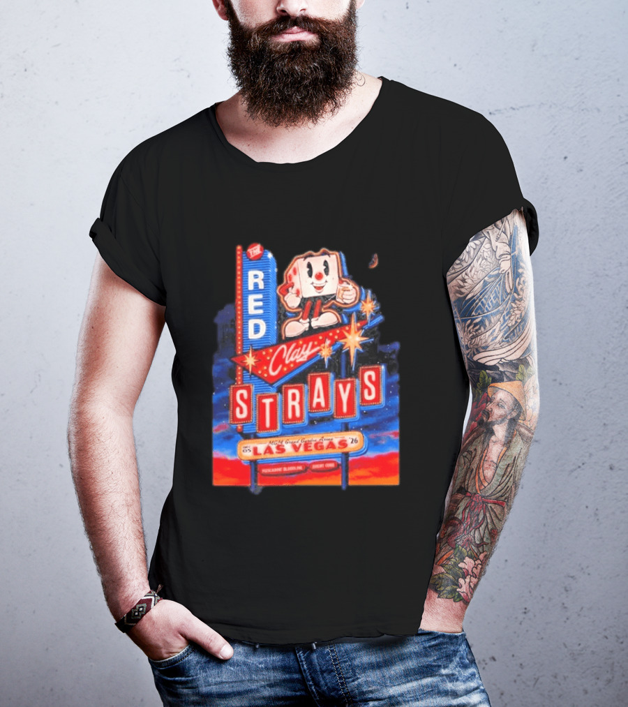 The Red Clay Strays MGM Grand Garden Arena Las Vegas December 5 2026 Neon Vintage Sign T-Shirt