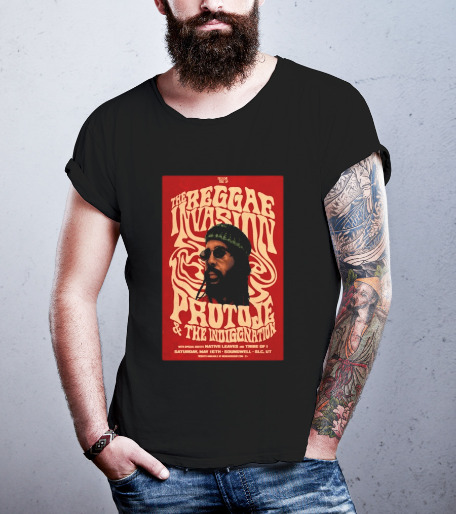 The Reggae Invasion PROTOJE & The Indiggnation Soundwell Salt Lake City May 16 2026 T-Shirt