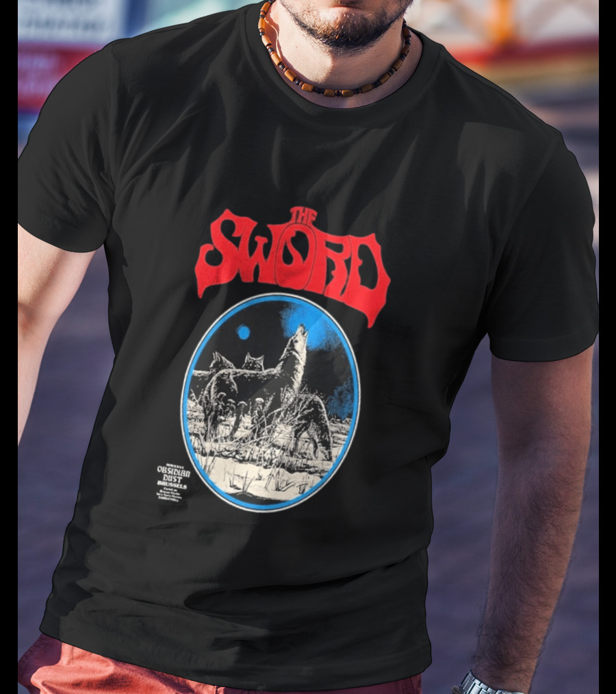 The Sword Brussels Belgium May 17 2026 Wolf Howling At Moon T-Shirt