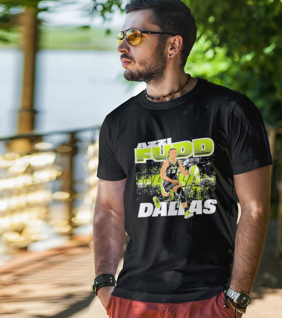 Azzi Fudd Dallas Wings WNBA Dribble Action T-Shirt