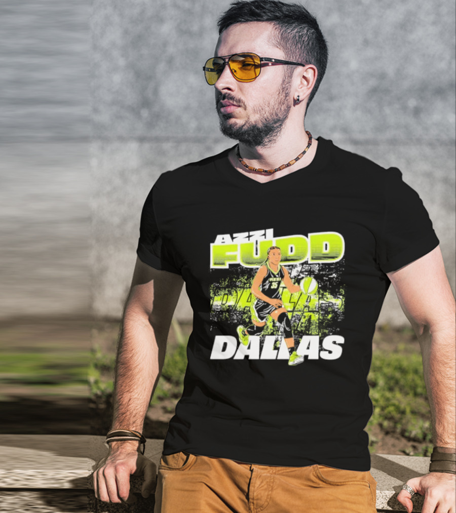 Azzi Fudd Dallas Wings WNBA Dribble Action T-Shirt
