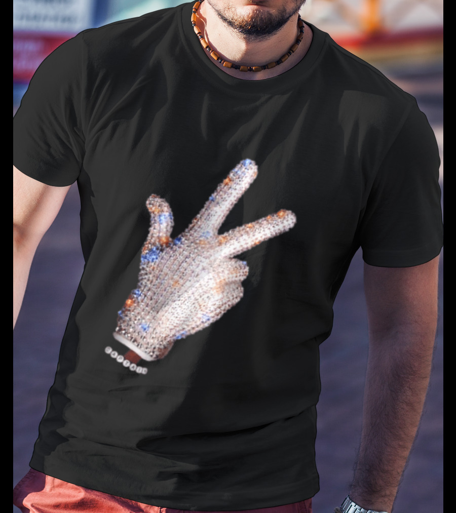 Captain Iceman New York Knicks Drake Iceman Sequined Glove Hand Gesture T-Shirt