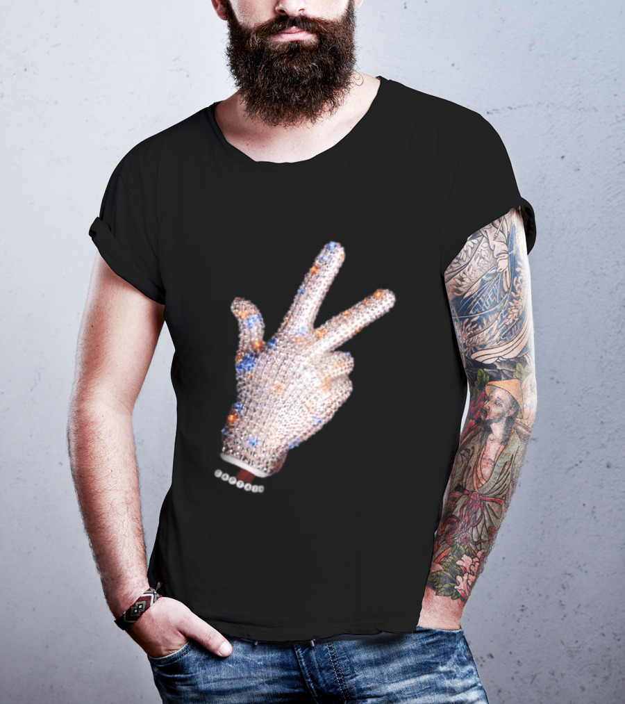 Captain Iceman New York Knicks Drake Iceman Sequined Glove Hand Gesture T-Shirt