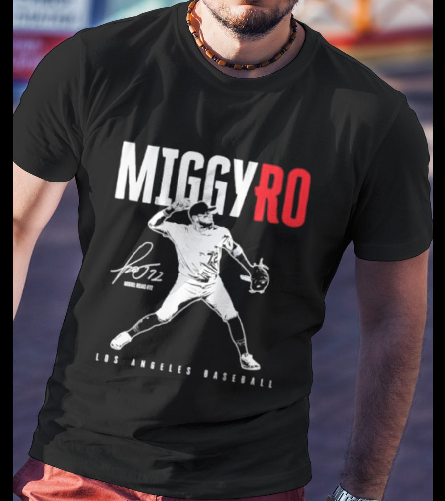 Miguel Rojas 72 Los Angeles Baseball MiggyRo Player Signature T-Shirt