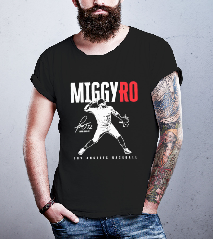 Miguel Rojas 72 Los Angeles Baseball MiggyRo Player Signature T-Shirt