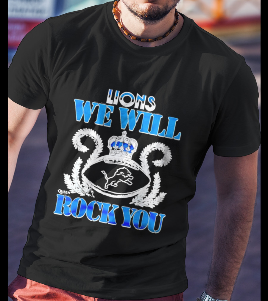 Detroit Lions We Will Rock You Queen Homage 2026 Tri Blend T-Shirt