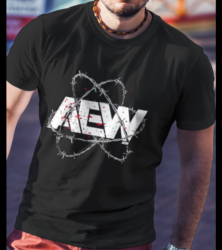 AEW Barbed Wire Blood Splatter T-Shirt