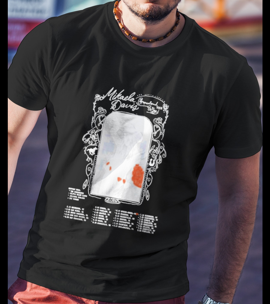 Mikaela Davis Graceland Way Tour 2026 With Dates And Rose Accents T-Shirt