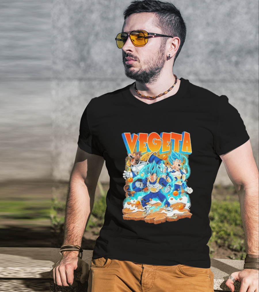 Vegeta Super Saiyan Blue Power Dragon Ball Glorious Combat Scene T-Shirt