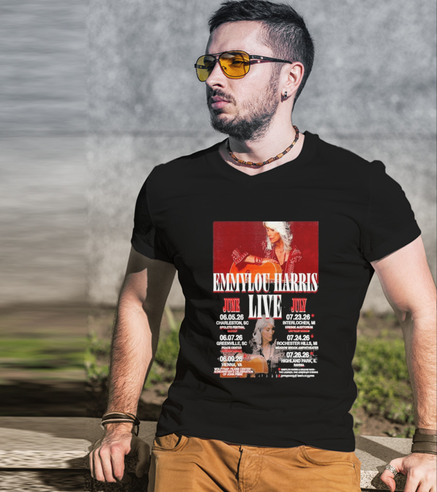 Emmylou Harris Live World Tour June July 2026 Dates And Locations T-Shirt