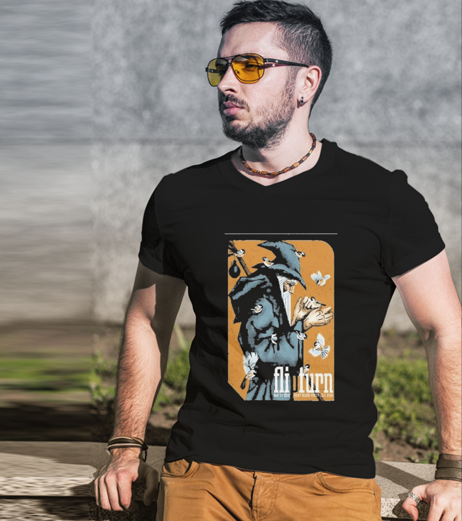 Flipturn Kilby Block Party May 17 2026 Salt Lake City Utah Wizard With Birds T-Shirt