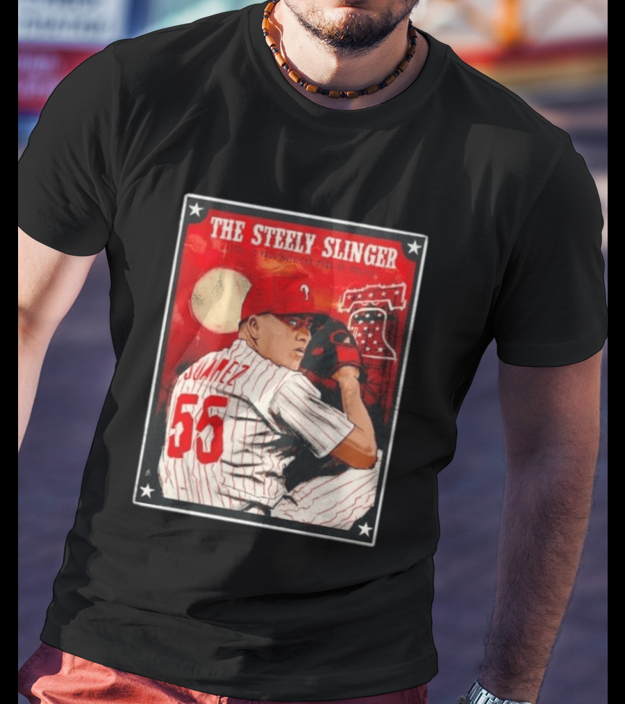 Philadelphia Phillies Ranger Suarez Steely Slinger 55 Baseball T-Shirt