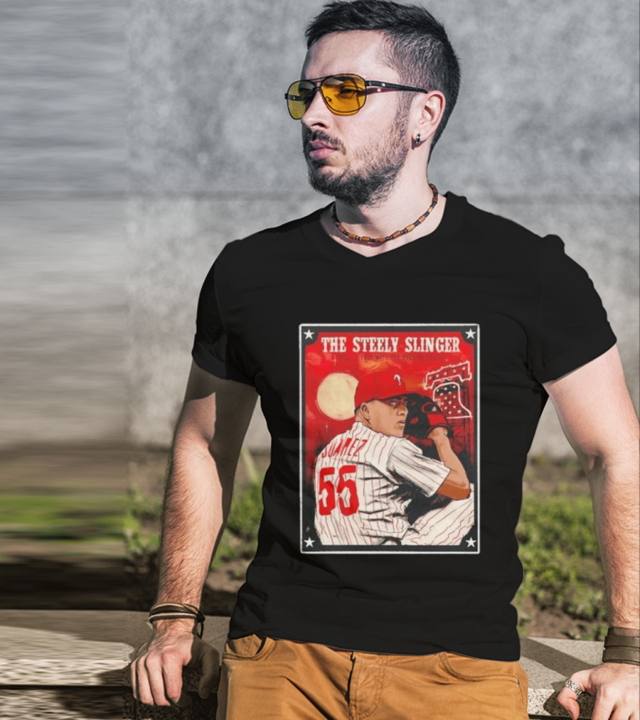 Philadelphia Phillies Ranger Suarez Steely Slinger 55 Baseball T-Shirt