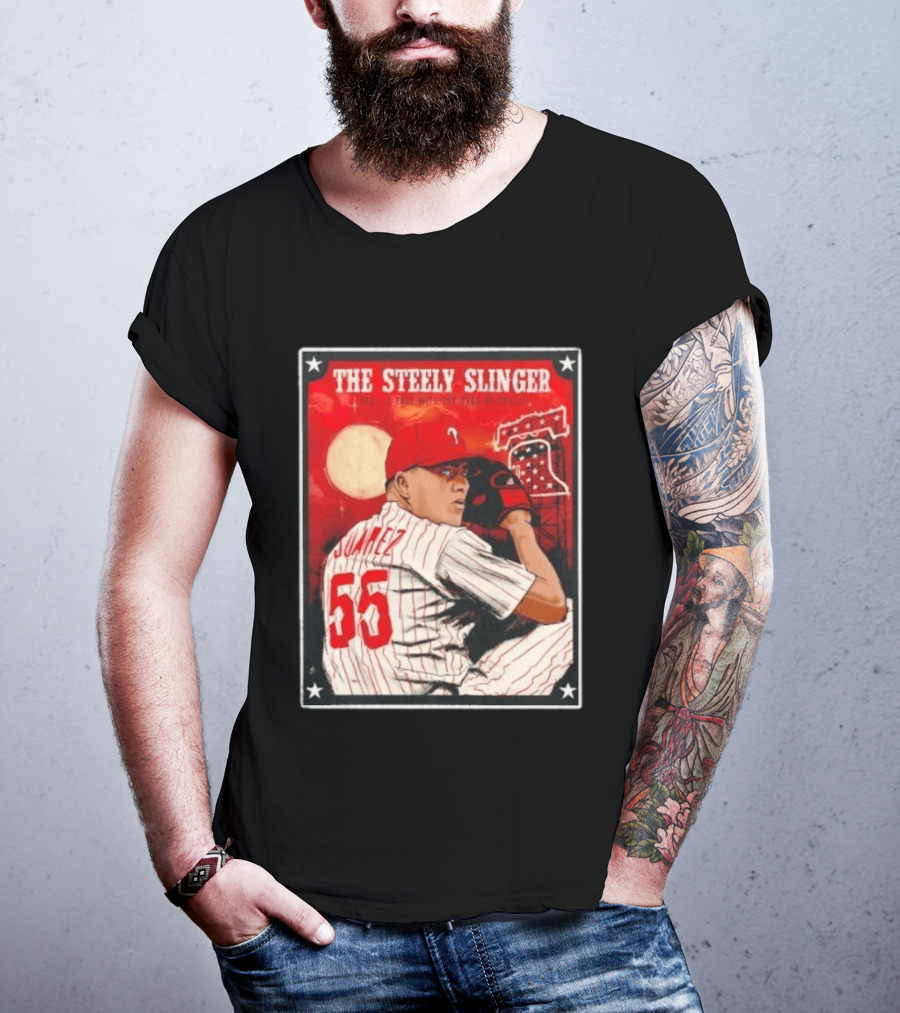 Philadelphia Phillies Ranger Suarez Steely Slinger 55 Baseball T-Shirt