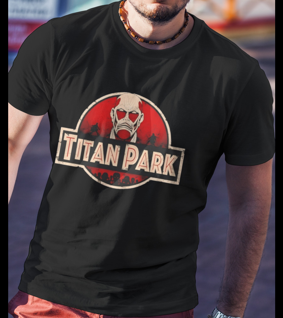 Titan Park Colossal Tribute Jurassic Park Attack On Titan Mashup T-Shirt