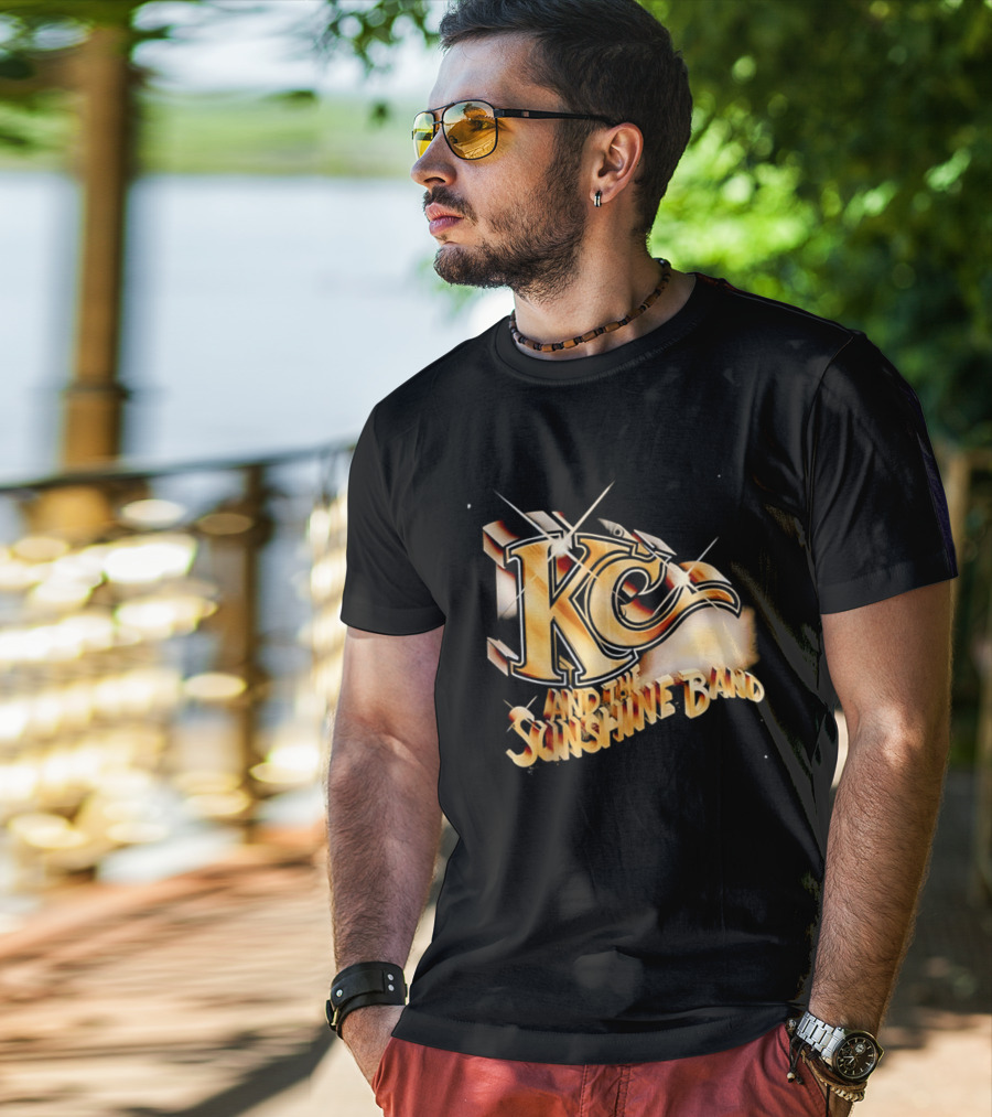 KC And The Sunshine Band Gold Logo Retro Disco T-Shirt