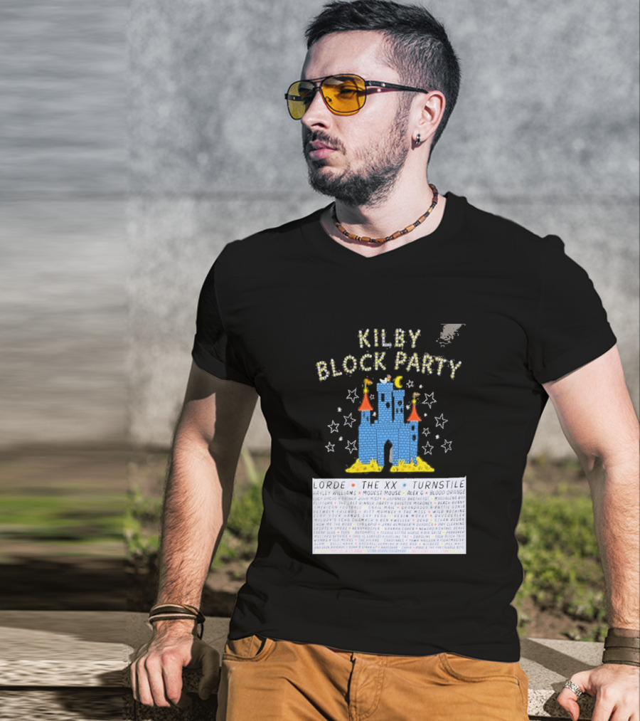 Kilby Block Party Salt Lake City May 17 2026 The XX Turnstile Alex G Blood Orange Stars Castle T-Shirt