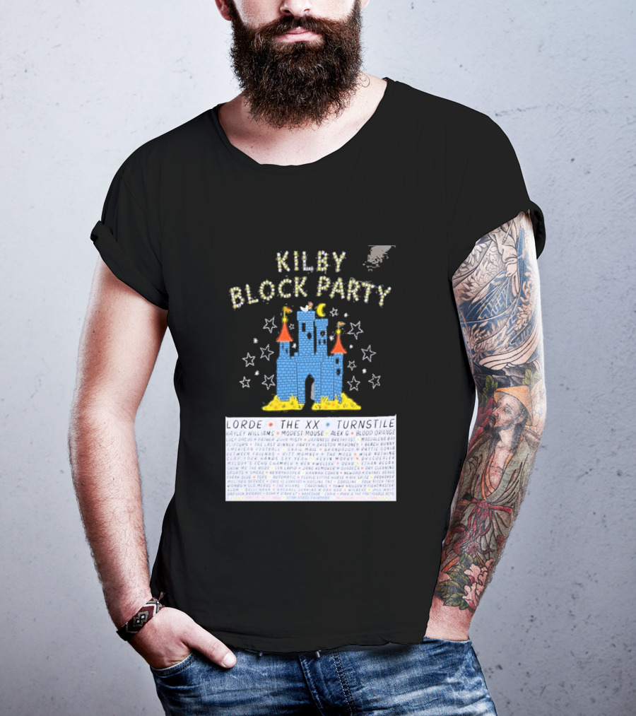 Kilby Block Party Salt Lake City May 17 2026 The XX Turnstile Alex G Blood Orange Stars Castle T-Shirt
