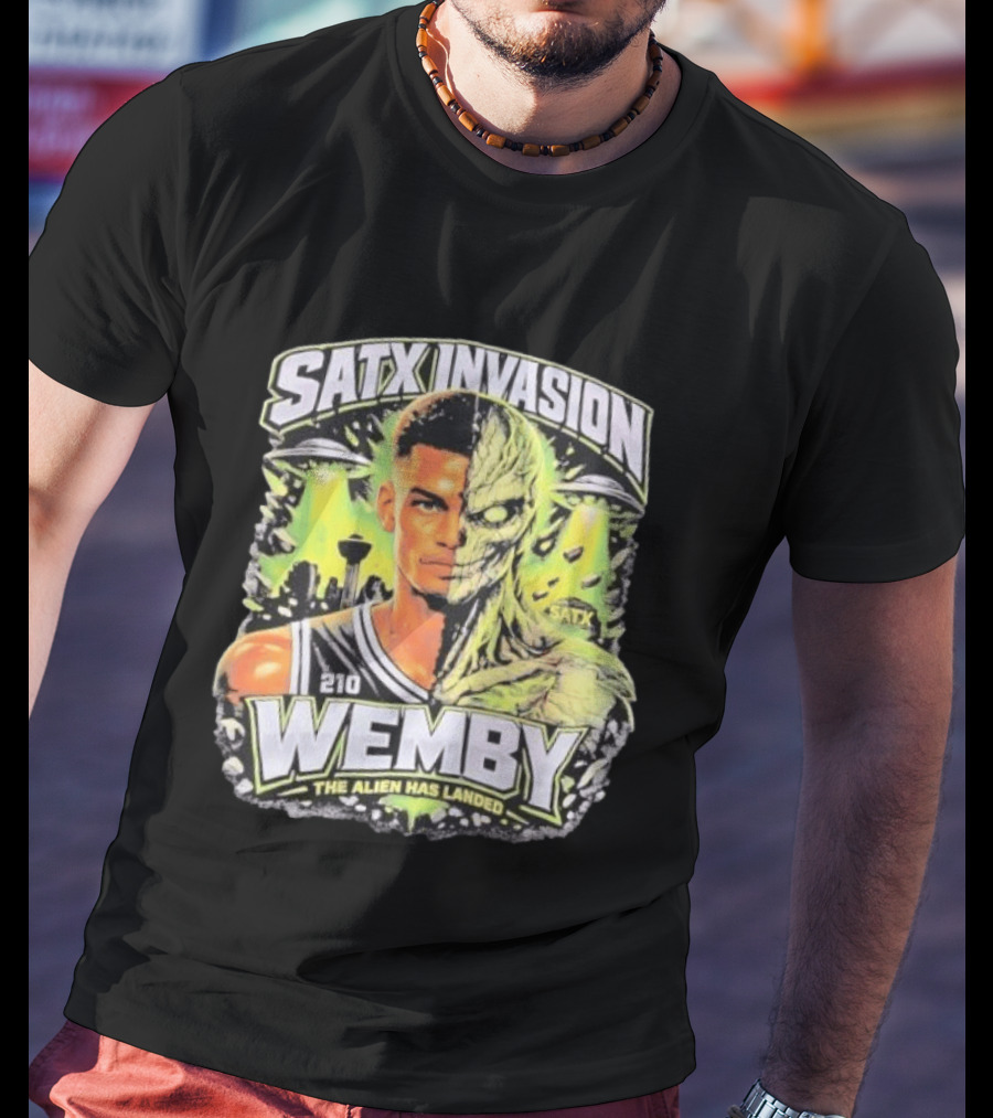 SATX Invasion Wemby The Alien Has Landed Victor Wembanyama 210 T-Shirt